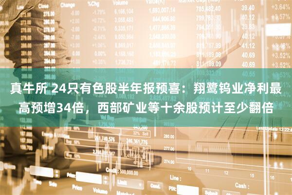 真牛所 24只有色股半年报预喜：翔鹭钨业净利最高预增34倍，西部矿业等十余股预计至少翻倍
